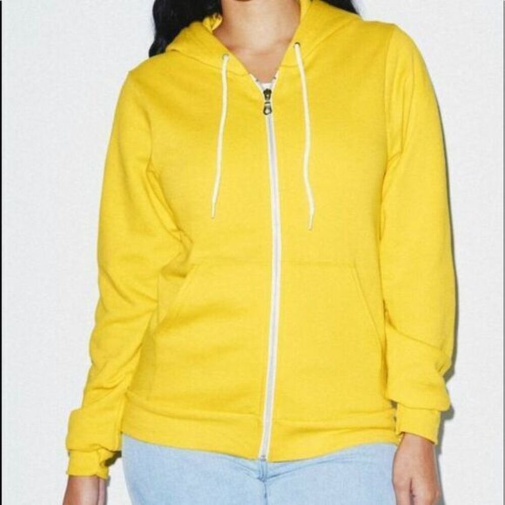 American Apparel Unisex Flex Fleece Zip Hoodie Yellow XS